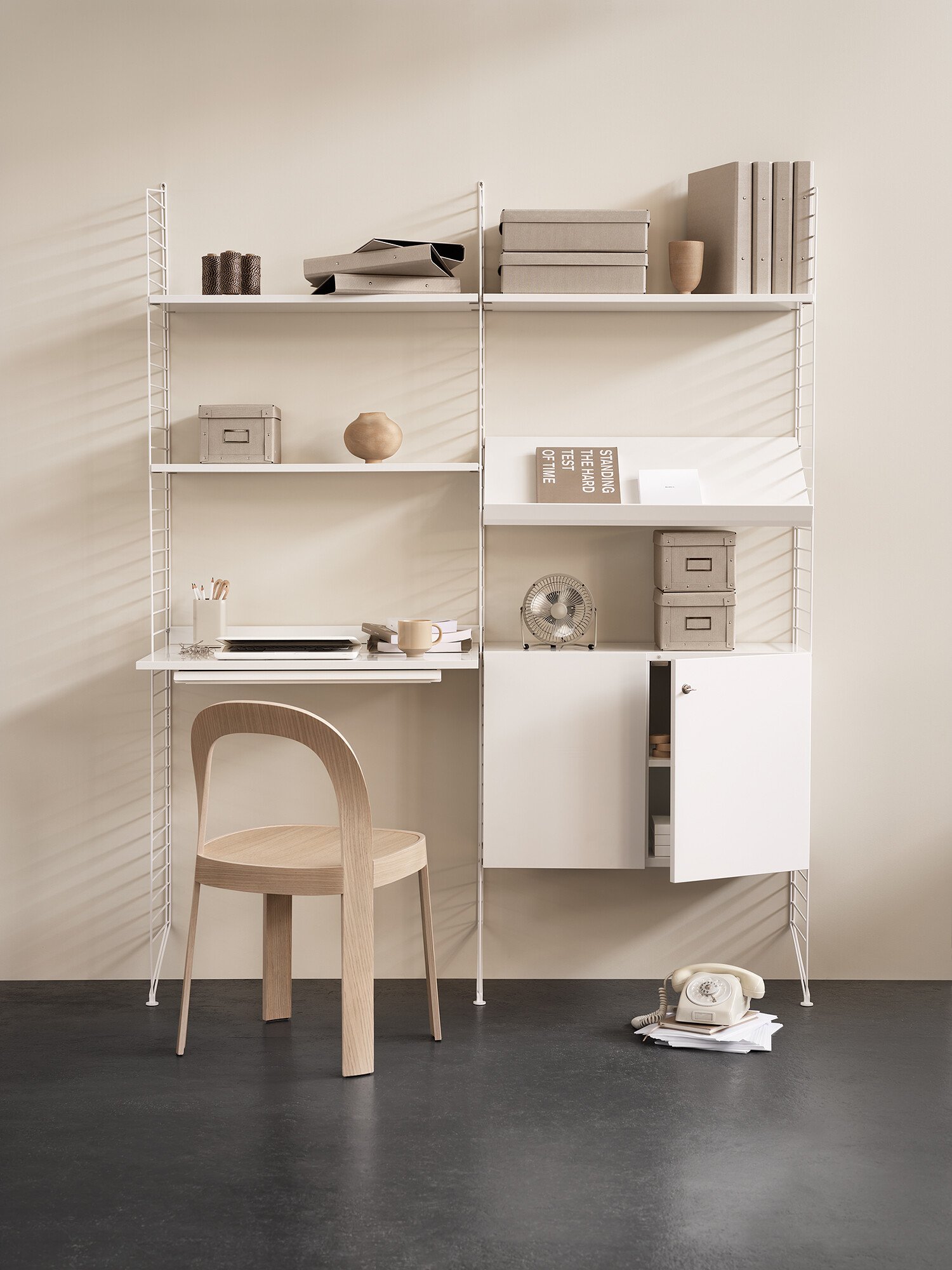 Cabinet with swing door w58 x d30 x h42 cm Black stained ash
