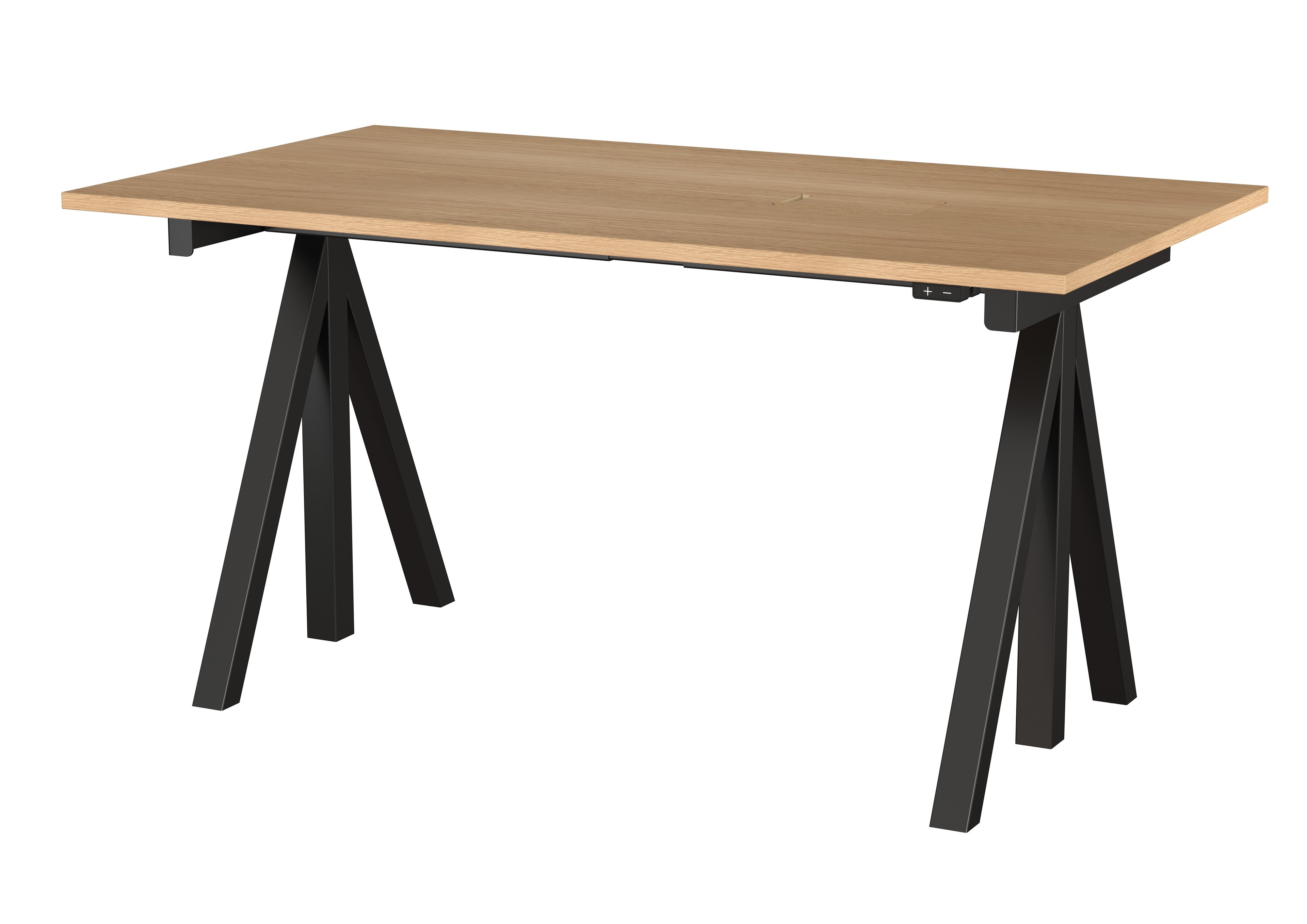 Height-adjustable work desk 140x78 Oak/Black