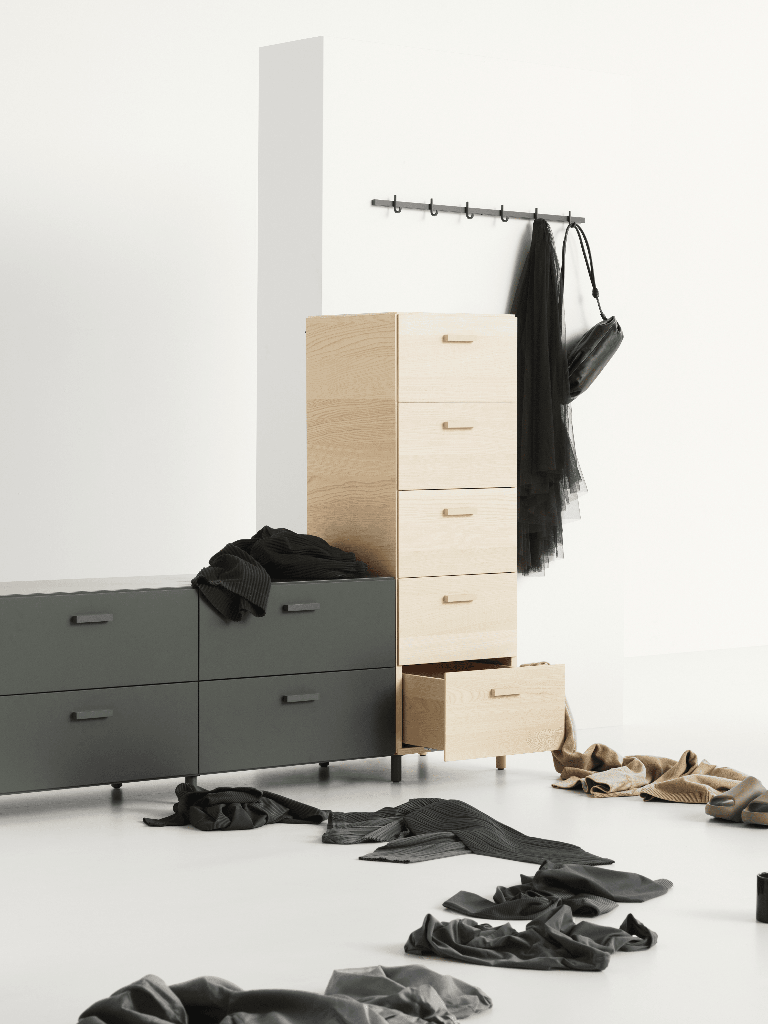 Relief Chest of drawers, wide  白色