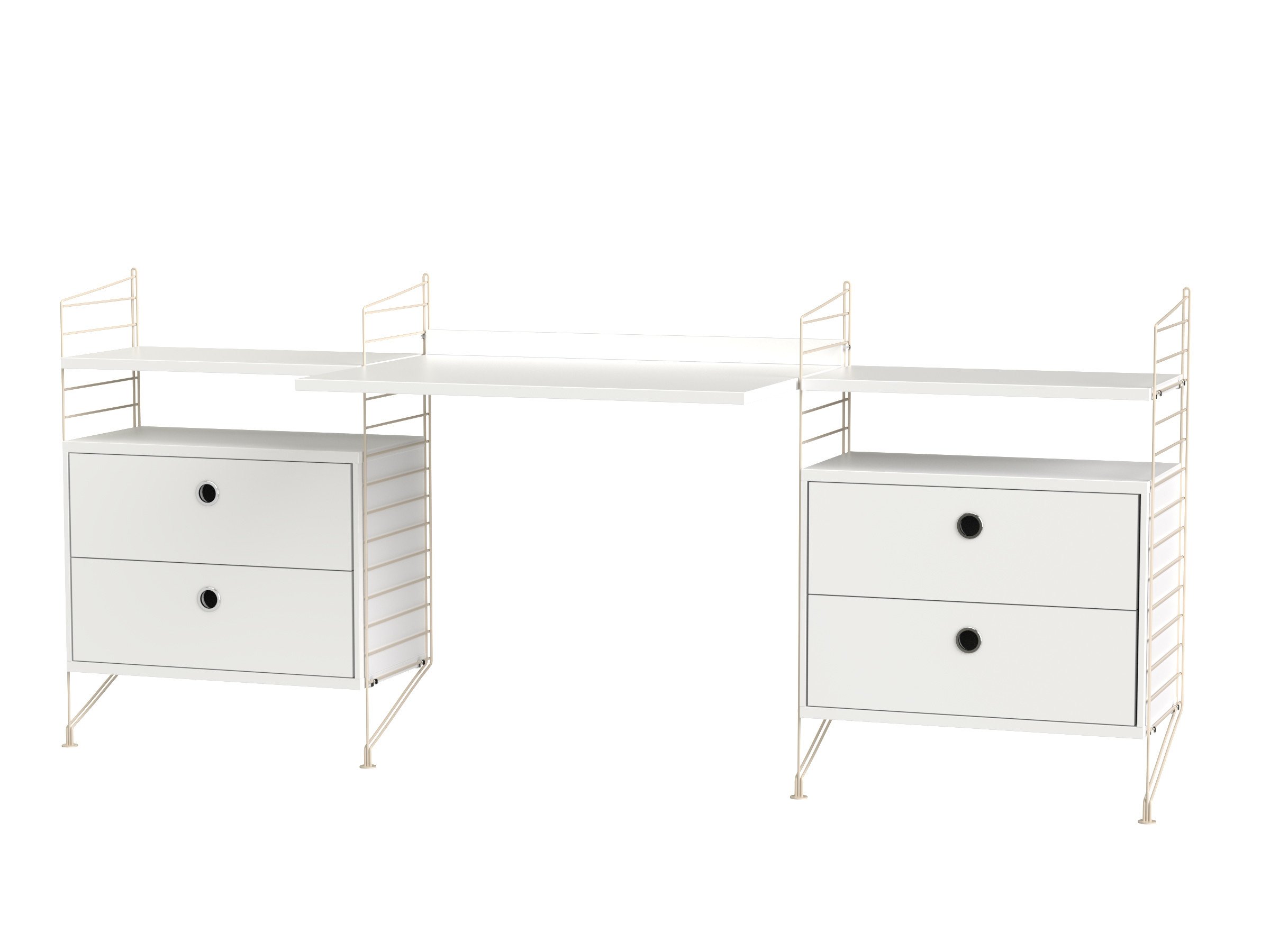 Arbeitsplatz C Beige/Weiß