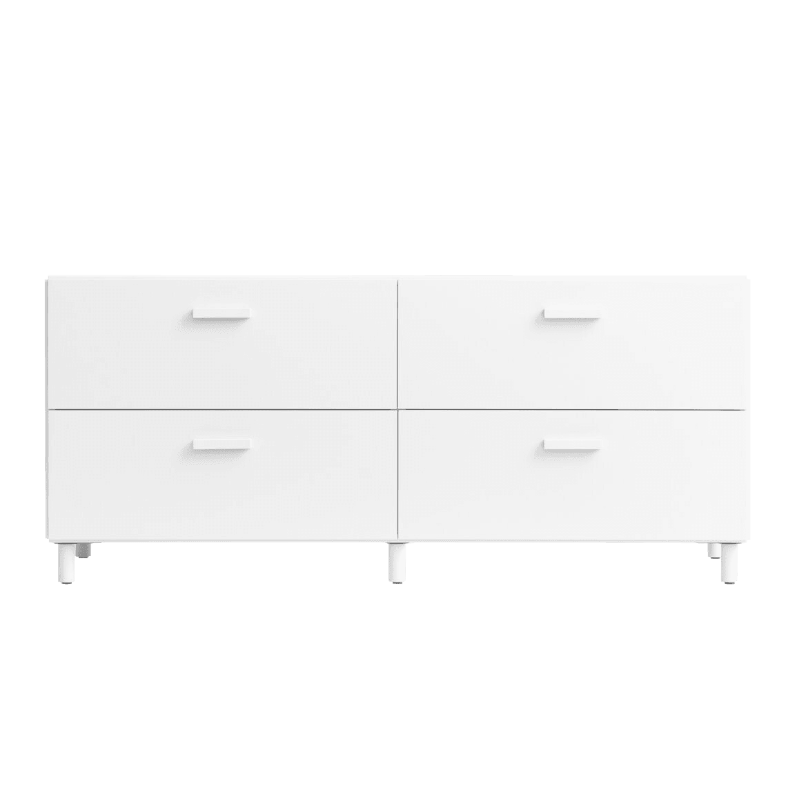Commode, basse, largeur 123 cm x profondeur 41 cm x hauteur 46,6 cm Blanc