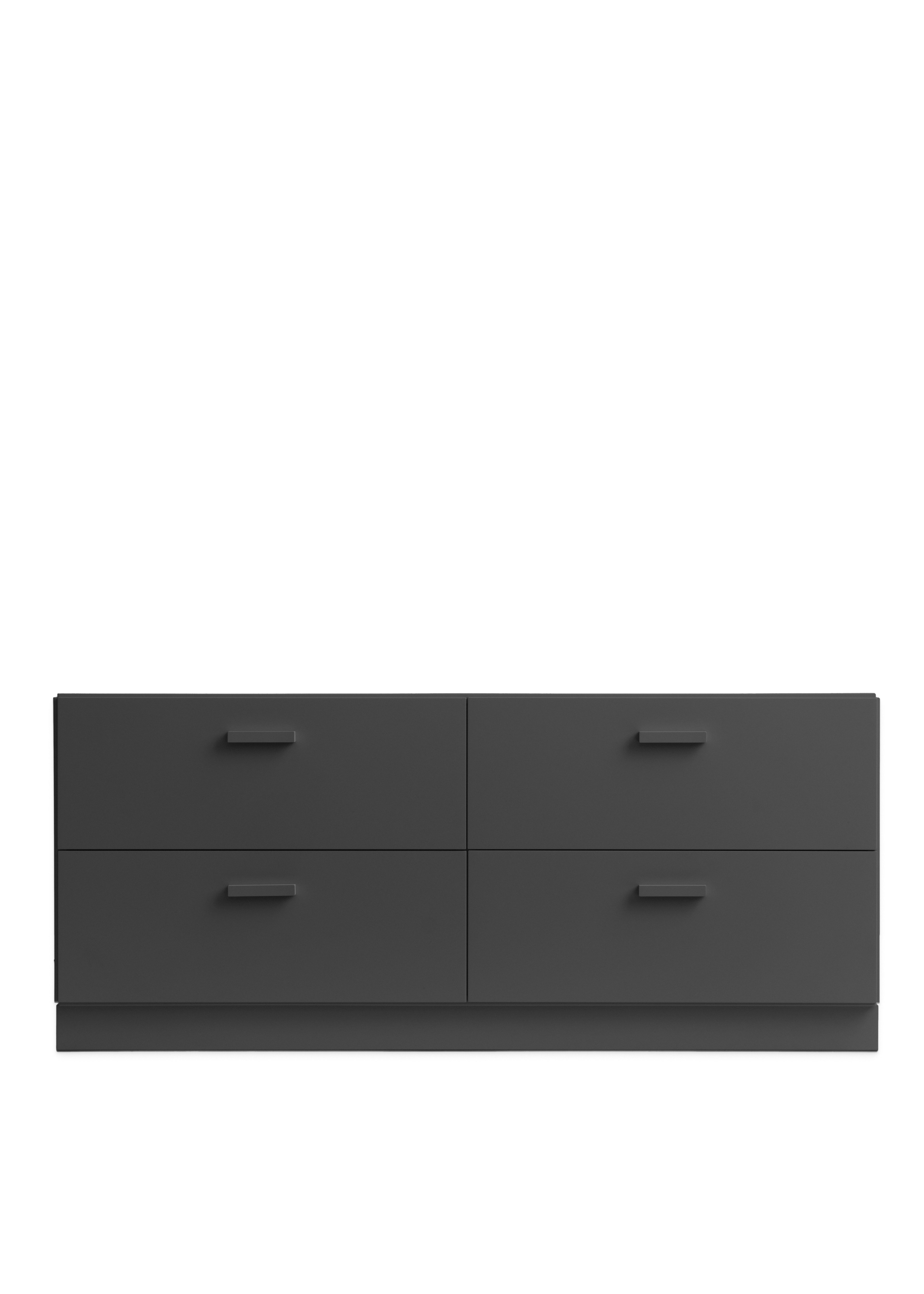 Relief Chest of drawers, low  Grey