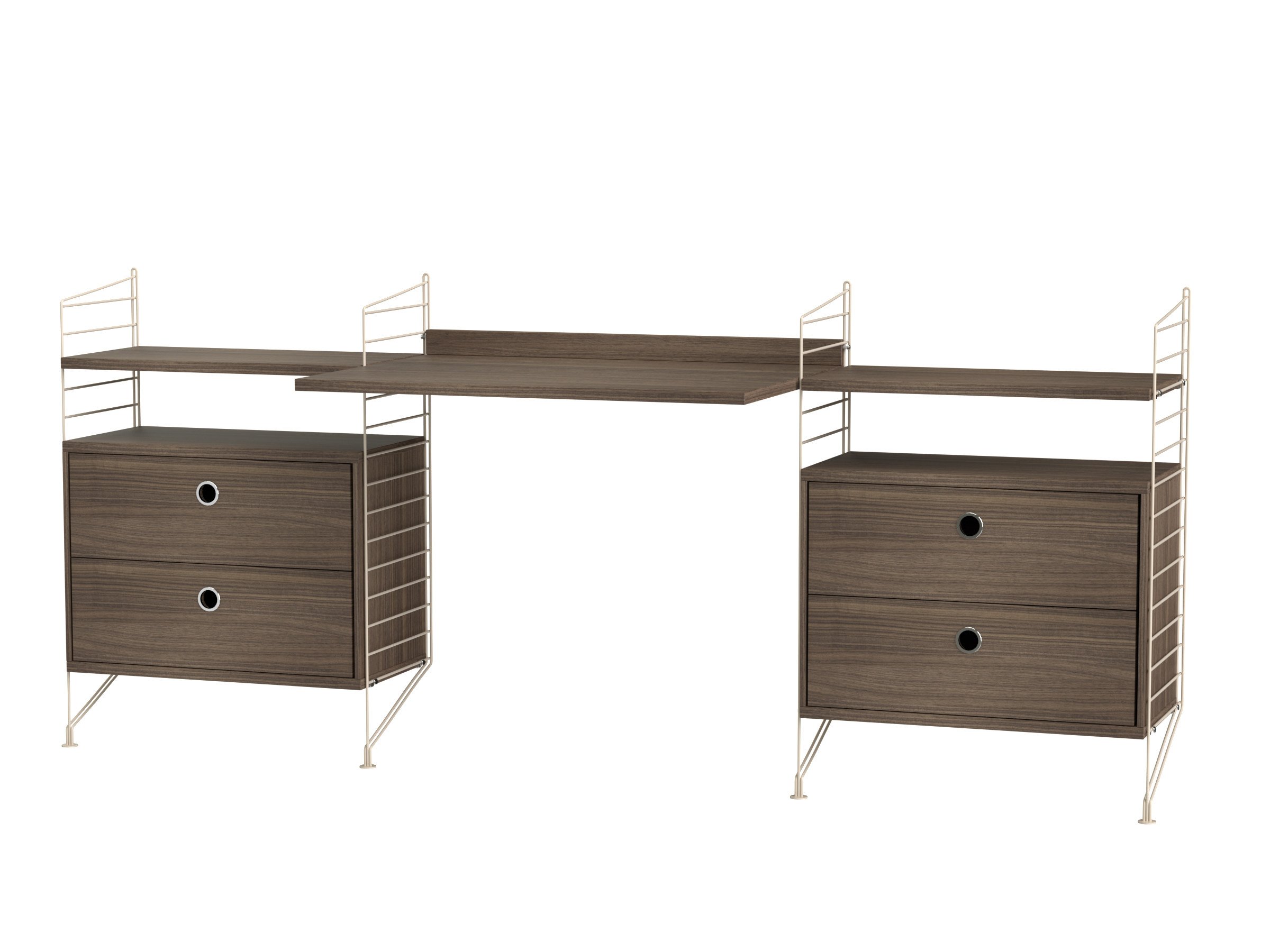 Arbeitsplatz C Beige/Walnuß