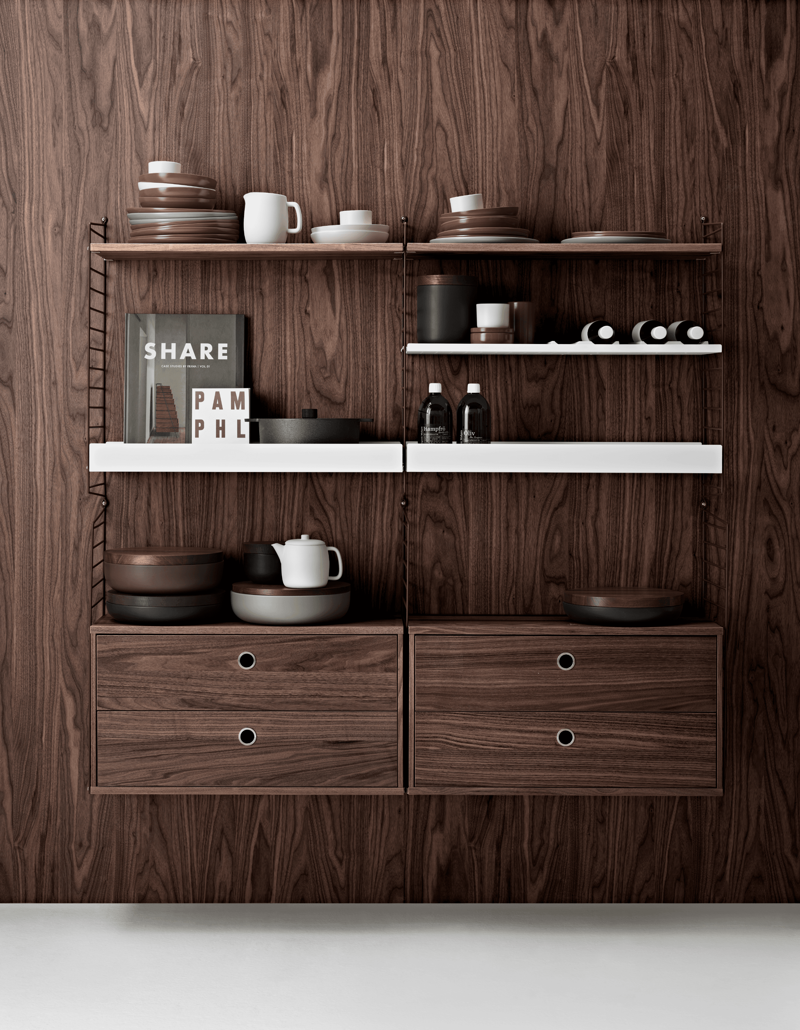 Metal shelves high w58 x d30 x h7 cm White