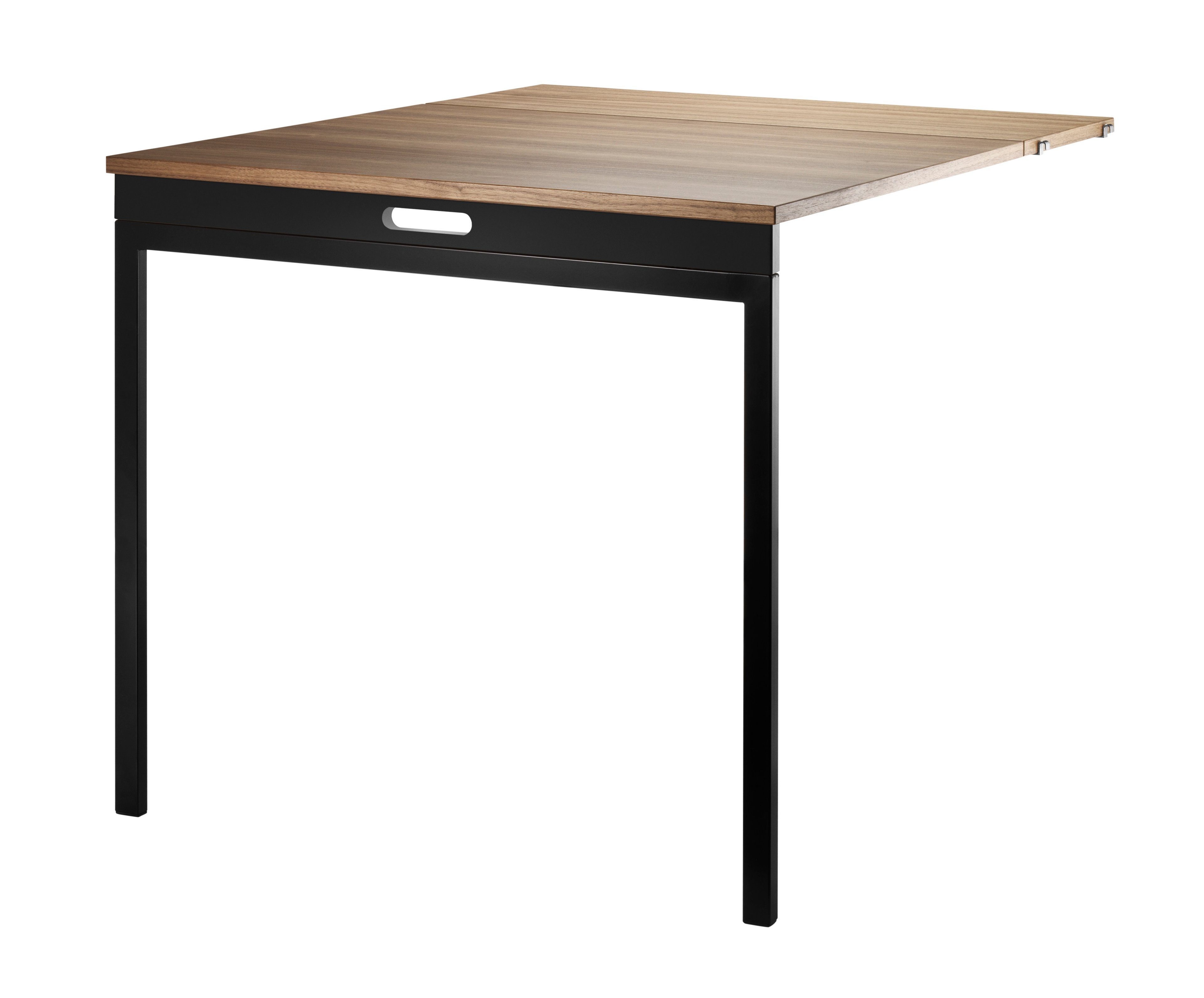 Der Klapptisch lässt sich dank seiner flexiblen Konstruktion ganz einfach auf- und abklappen. Maße in aufgeklapptem Zustand: B 78 x T 96 x H 71 cm. In abgeklapptem Zustand verschmilzt der Tisch mit dem Regal und hat dann folgende Maße: B 78 x T 30 x H 71 cm. Der Klapptisch passt zu den Gitterleitern von String® System mit einer Tiefe von 30 cm. Der Klapptisch ist perfekt für kleinere Küchen oder andere enge Räume, in denen ein fester Tisch im Weg stehen würde. Maximieren Sie den Nutzen: Machen Sie den Klapptisch tagsüber zu Ihrem Schreibtisch und abends zum Esstisch.