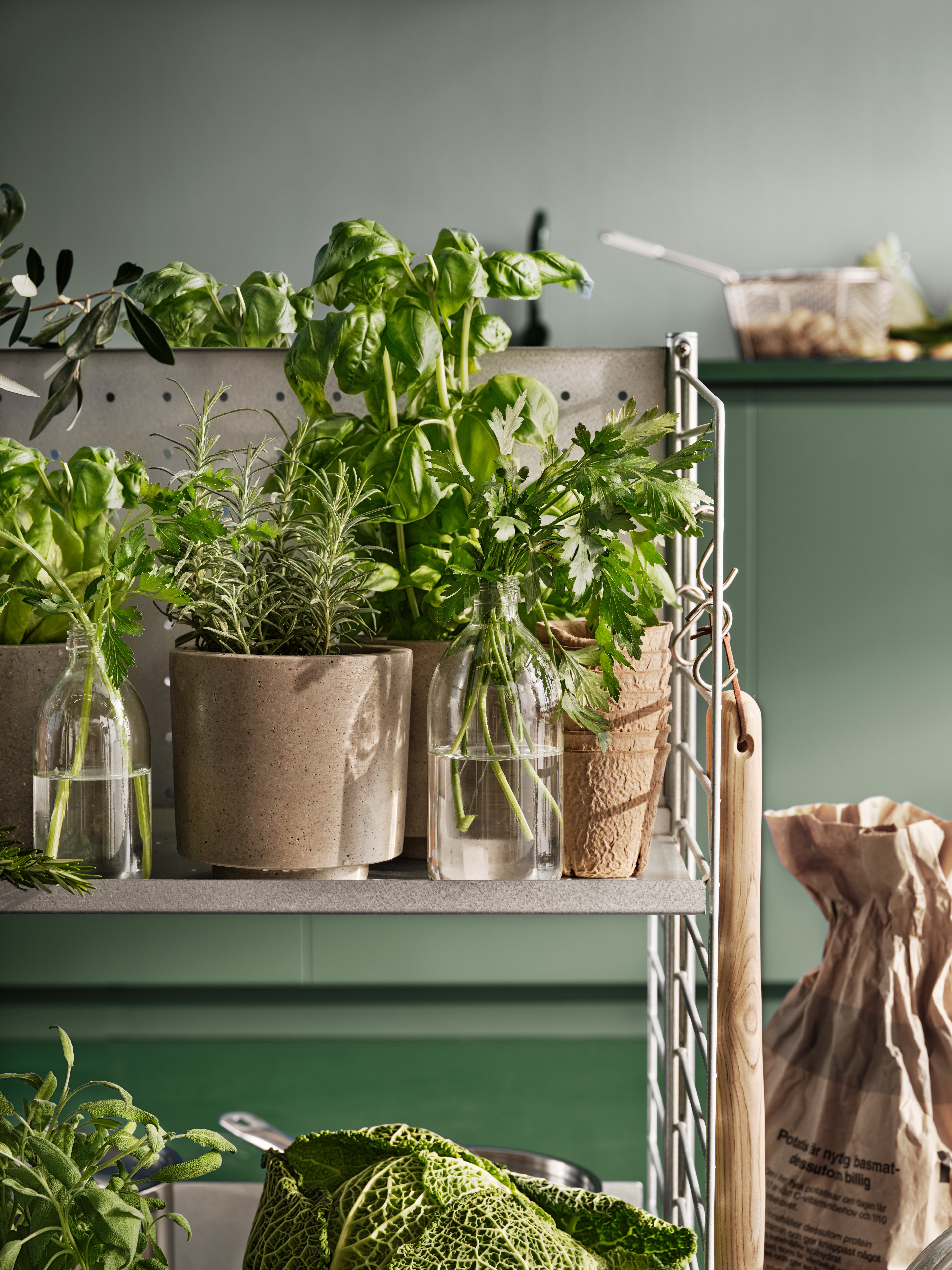 This floor mounted two-section combination is intended for outdoor use. With galvanized panels and shelves, the surface changes with time and leaves you with a beautiful patina. A combination of shelves with high and low edge gives the unit character.