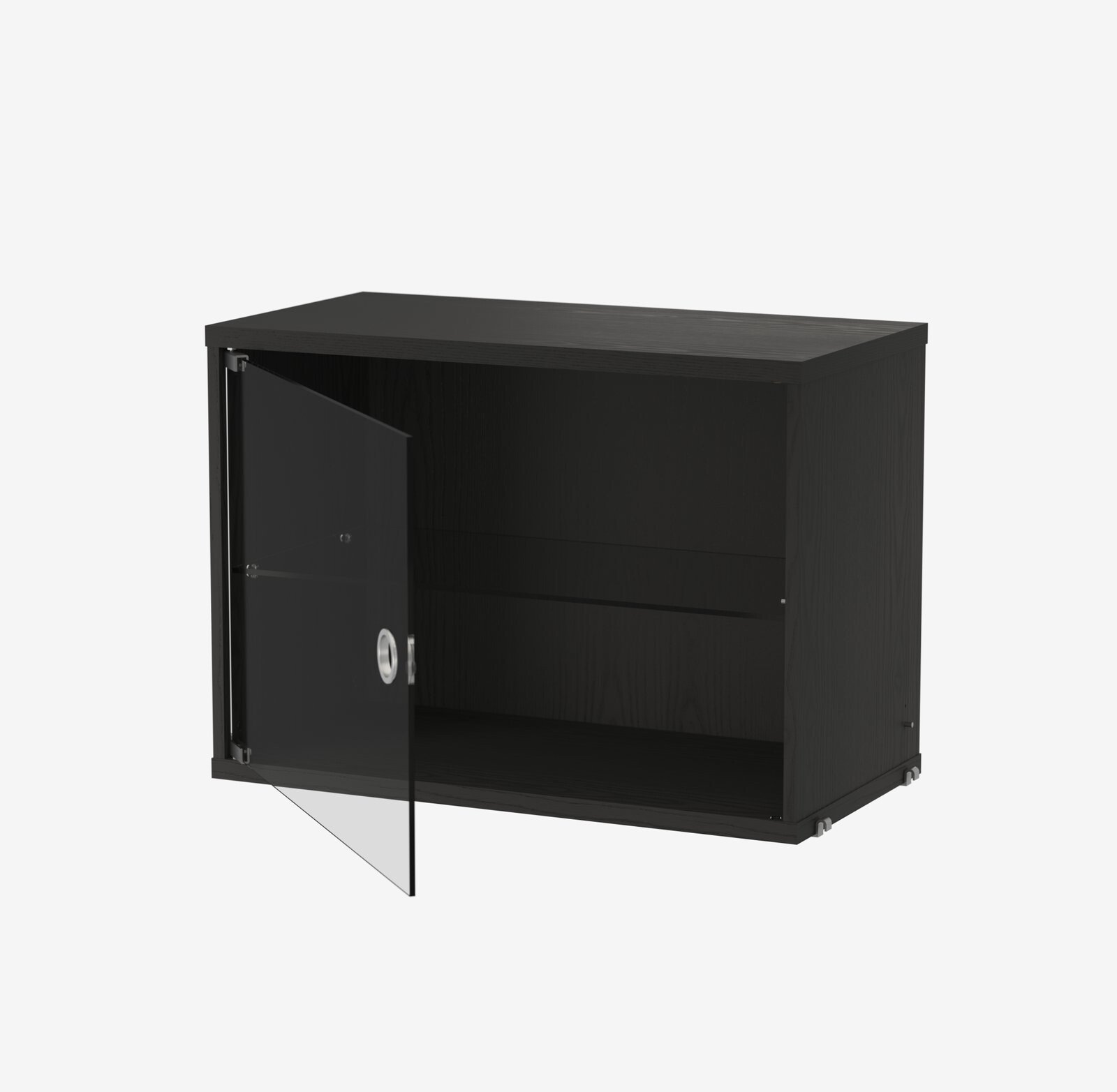 Der Vitrinenschrank mit Schwenktür aus Glas ist in einer Breite von 58 cm und einer Tiefe von 30 cm erhältlich. Er ist mit allen 30 cm tiefen Regalleitern aus Drahtgitter und Plexiglas unseres String®-Systems kompatibel. Ein auffälliges Element wie ein Vitrinenschrank wertet Ihr Regal optisch auf und bietet gleichzeitig zusätzlichen Stauraum und die Möglichkeit, empfindliche Gegenstände zu präsentieren. Die Tür kann an jeder Seite des Schranks angebracht werden. Die Vitrine ist mit einem Einlegeboden ausgestattet, der versetzt werden kann. Die Innenmaße betragen: T 54 x T 26 x H 38 cm. Der Vitrinenschrank wird zerlegt geliefert.
